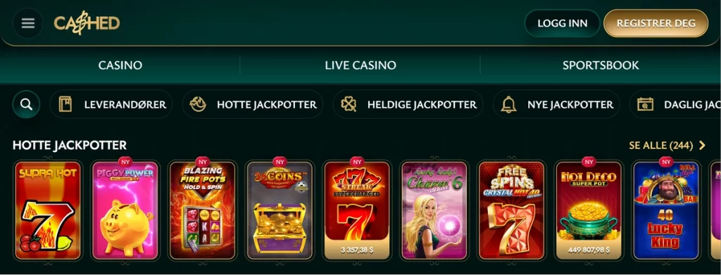 Cashed Casino Jackpotspill