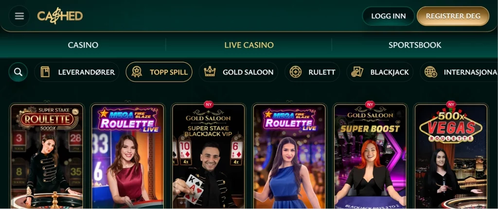 Cashed Casino Live Dealer