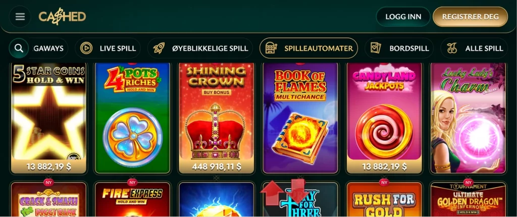 Cashed Casino Spilleautomater